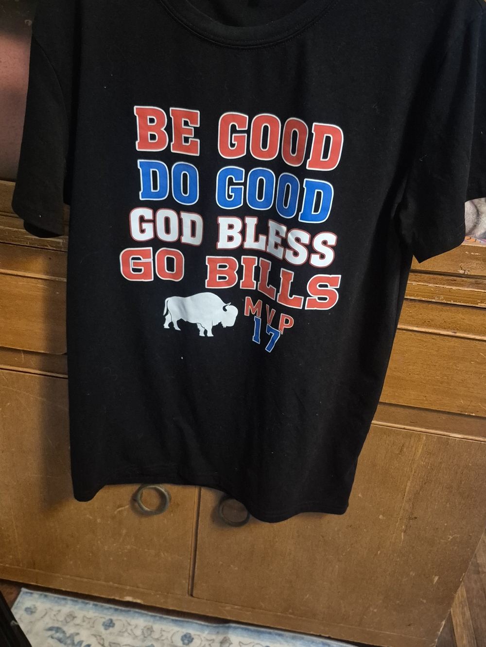 Be Good Do Good God Bless Go Bills Graphic Tee - Black